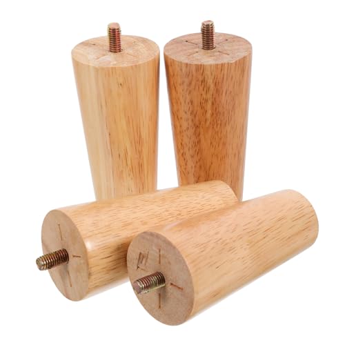 NUOBESTY 4 Stück Möbelbeine aus Massivholz Couch Beine Couchtischbeine Holzbeine für Tisch Beine für Kommode Sofabeine tauschen runde tischbeine Möbelfüße hölzern Khaki von NUOBESTY