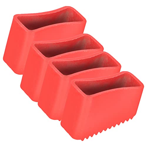 NUOBESTY 4 Stück Rutschfeste Matte Leiter Fußmatte rutschfeste Leiterpads Leiterbeinpolster Leiterpolster für Etagenbetten Leiterfußschutz Leiter Fußpad Gummileiterfüße mat rot von NUOBESTY