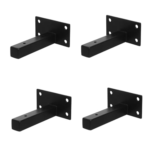 NUOBESTY 4 Stück Schwere Wandhalterungen Schwarz aus Kaltgewalztem Stahl Stabile Regalträger für Wandmontage Robuste Schwerlast-shelf-brackets DIY Regalsystem für Küche und Werkstatt von NUOBESTY