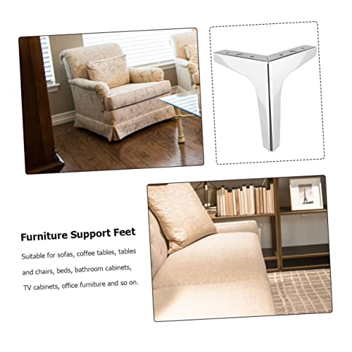 NUOBESTY 4 Stück Sofabeine Ersatz Hartholz Möbelbein Schlafsofa Couch Bettstützbein Furniture Legs bettfüsse tischbeine esstisch Sofa Beine Möbelstützen Füße Teetischbein Eisen Silver von NUOBESTY