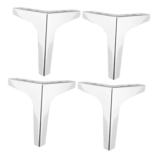 NUOBESTY 4 Stück Sofabeine Runde Möbelstützfüße Verstellbare Beine Für Möbel Schrank Sofa Verstellbare Möbelfüße Schlafsofa Beinstütze Für Couch Stahlfüße Möbel Dickes Silbernes von NUOBESTY