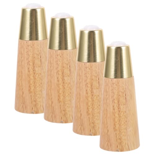 NUOBESTY 4 Stück Stützbeine für Möbel Steigleitung Ersatz schwer Möbelfüße Couch füße Möbelbeine Holz Beine für Betten Tischbeine Holz Massives Holzbein Schrankbein Kupfer von NUOBESTY