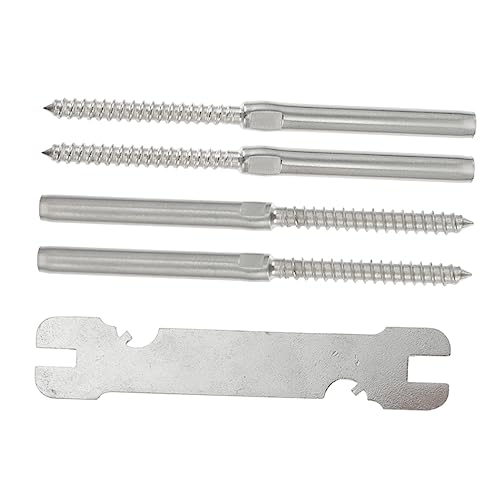 NUOBESTY 4 Stück Teiliges Drahtseil Railing Kit mit Lag Schrauben und Korrosionsbeständig Geeignet für Innen und Außenanwendungen von NUOBESTY