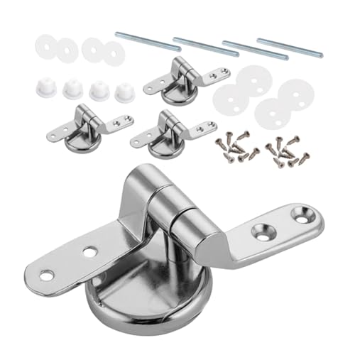 NUOBESTY 4 Stück Teiliges Ersatz Scharnier für Wc Sitz Zinklegierung Befestigung Stabile und Verschleißfeste Toilette Sitz Scharniere Kompatibel mit Meisten Spültoiletten von NUOBESTY