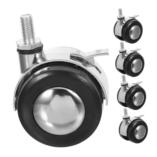 NUOBESTY 4 Stück Teiliges Heavy Duty Möbelrollen mit Bremse Lenkrollen für Bürostühle und Schränke Einsetzbar für Hartböden Drehbar Geräuscharm und Robust von NUOBESTY