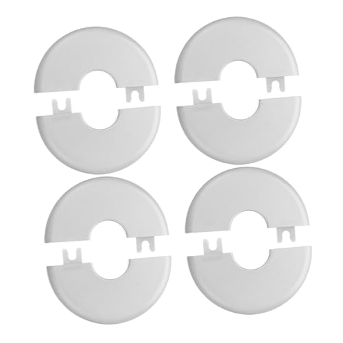 NUOBESTY 4 Stück Teiliges Runde Wandloch Abdeckplatten Rohr Kabelverkleidung Dekorative Wandlochabdeckung für Wasserrohr Elektroleitung Klimaanlagenöffnung Einfache Montage Silberfarben von NUOBESTY