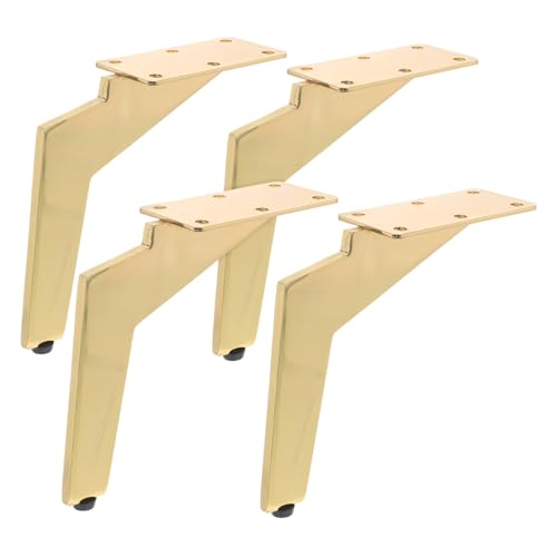 NUOBESTY 4 Stück Teiliges Schräge Metall-möbelfüße Goldfarbene Sofabeine Stabile DIY Ersatzmöbelbeine für Couch Tv-Schrank Beistelltisch Einfache Montage Modernes Design von NUOBESTY