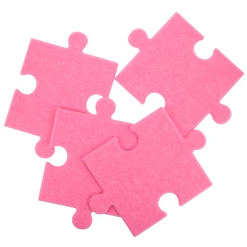 NUOBESTY 4 Stück Teiliges Selbstklebendes Filz Pinnwand in Puzzleform Geruchsneutral Wiederverwendbar Dekorative Wanddeko für Wohnzimmer Schlafzimmer Büro Einfache Montage ohne Bohren von NUOBESTY
