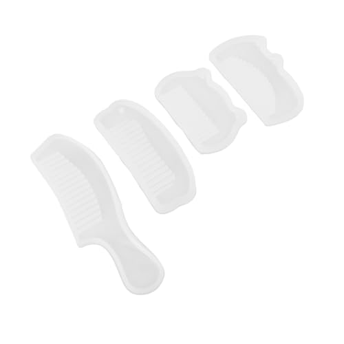NUOBESTY 4 Stück Teiliges Transparente Silikonform für Harz Haarkamm Gießform Langlebig Wiederverwendbar Hohe für DIY Schmuck und Handwerkskunst von NUOBESTY