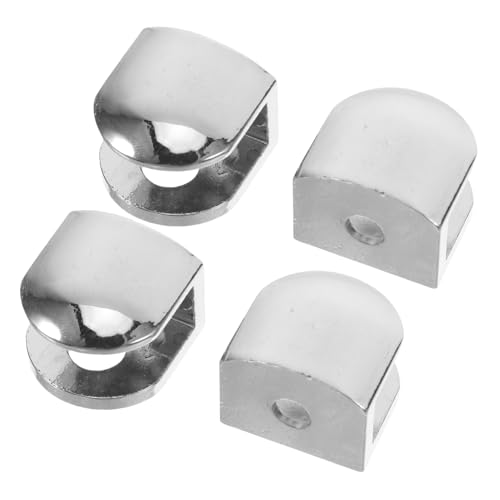 NUOBESTY 4 Stück Teiliges Verstellbares Metall-regalhalterungs Zinklegierung mit Rutschfesten Silikonköpfen Belastbar bis Metallstärke für Glasregale Duschwände und Möbelmontage von NUOBESTY