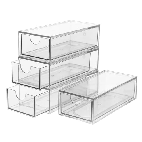 NUOBESTY 4 Stück Transparente Aufbewahrungsbox für Haarbänder Clips und Baumwollstäbchen für Badezimmer Schreibtisch und Büro NUOBESTY 4 Stück Transparente Aufbewahrungsbox für Haarbänder Clips und Baumwollstäbchen für Badezimmer Schreibtisch und Büro von NUOBESTY