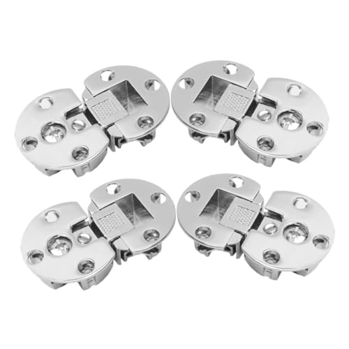 NUOBESTY 4 Stück Verstellbare Verdeckte Scharniere für Küchenschränke und Badezimmer Silbernes Großes Design Platzsparende Einbau topfscharniere mit Sanftem Öffnungsmechanismus von NUOBESTY