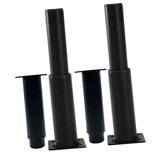 NUOBESTY 4 Stück verstellbare Möbelbeine schlank Nivellierfüße für Möbel einstellbar Möbelstützbein Möbelfüße Bett Schwarze Möbelbeine Möbelstützfuß Couch Beine Eisen Black von NUOBESTY