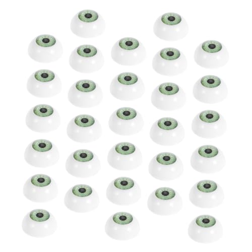 NUOBESTY 40 Stück Puppenaugen Augäpfel zum Basteln Bastelaugen klein falsche Augäpfel Katzenspielzeug aus Kunststoff Augen zum Häkeln realistische Augen für Handwerk Plastik Grün von NUOBESTY
