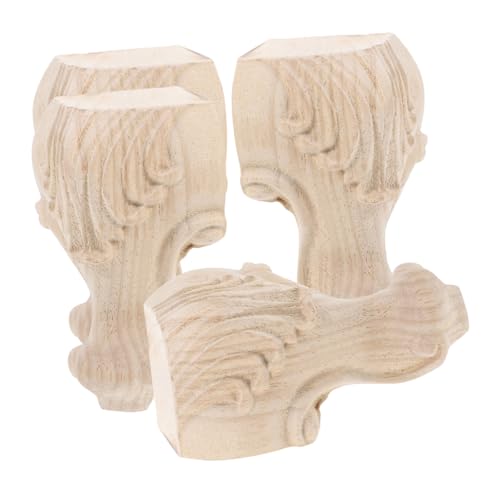 NUOBESTY 4Stücke Holz Möbelbeine Unbehandelt für Kommoden Sofas Schränke Elegantes Europäisches Design Stabil Vielseitig Einsetzbar Anpassung an Ihre Möbel von NUOBESTY