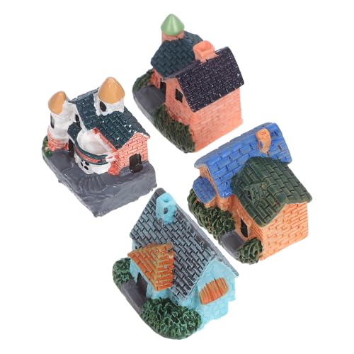 NUOBESTY 4Stücke Miniatur Landhausfiguren Kunstharz Deko für Feengarten und Bonsai für Schreibtisch Bücherregal und Schlafzimmer Robustes Design und Vielseitige Anwendung von NUOBESTY
