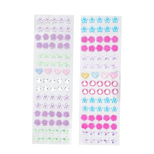 NUOBESTY 5 Blätter Teiliges Bunte DIY Acryl Strass Aufkleber Selbstklebend Funkelnde Kristallsteine Vielseitig für Basteln Scrapbooking Handy Zufällige Farbe von NUOBESTY