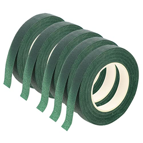 NUOBESTY 5rollen Grünes Blumenband Blumenstammband Stielwickelband Für Blumensträuße Blumenpapierband Diy-blumenwickelband Floristen-wickelband von NUOBESTY
