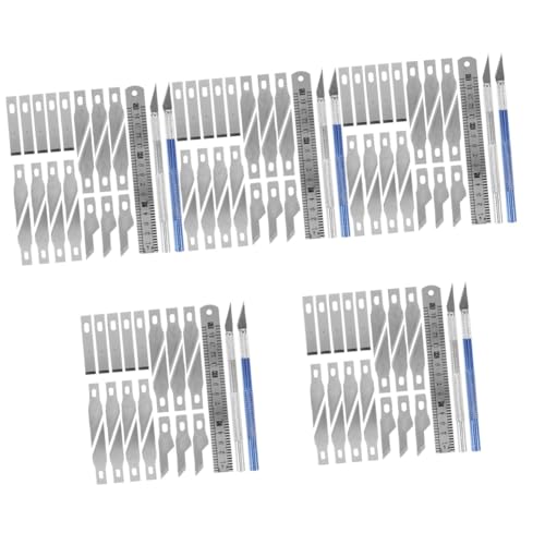 NUOBESTY 5 Sätze ausstechplatte Cutter messser folienmesser Edelstahlmesser foil Cutter Handschnitzen Palettenmesser Schneidwerkzeug für Architekturmodelle Hobbymesser Rostfreier Stahl von NUOBESTY