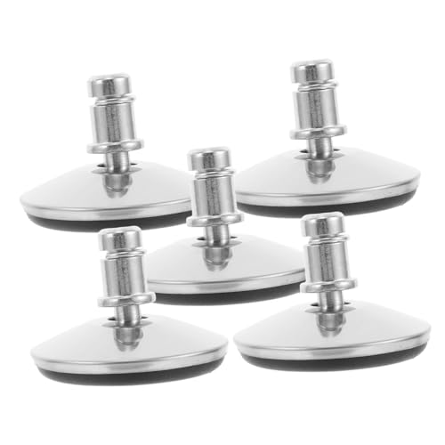 NUOBESTY 5 Stück Bürostuhl Matte Ersatzlenkrollen Bürofußstützen Stuhlbeine Möbelrichtmaschinen Möbel Verstellbare Nivellierfüße Robuste Tischbeine Einstellbarer Möbelbein Metall Silver von NUOBESTY