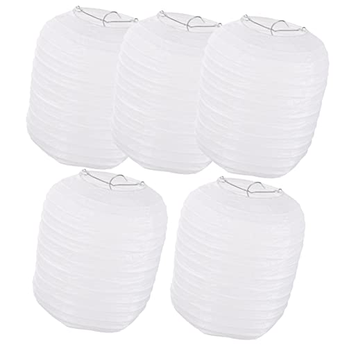 NUOBESTY 5 Stück Faltbare Papierlaternen Weiß Japanische Lampions mit Stabilem Rahmen Hängende Party Deko für Hochzeit Bar Restaurant Fenster und Garten NUOBESTY 5 Stück Faltbare Papierlaternen Weiß Japanische Lampions mit Stabilem Rahmen Hängende Party Deko für Hochzeit Bar Restaurant Fenster und Garten von NUOBESTY