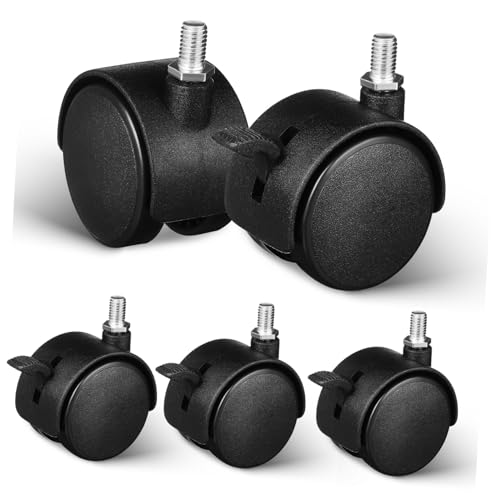 NUOBESTY 5 Stück Gewindebolzen Lenkrollen mit Bremse PP Möbelrollen für Stühle Schränke Sofas Vielseitig Stabile Geräuscharme Möbelräder Einfache NUOBESTY 5 Stück Gewindebolzen Lenkrollen mit Bremse PP Möbelrollen für Stühle Schränke Sofas Vielseitig Stabile Geräuscharme Möbelräder Einfache von NUOBESTY