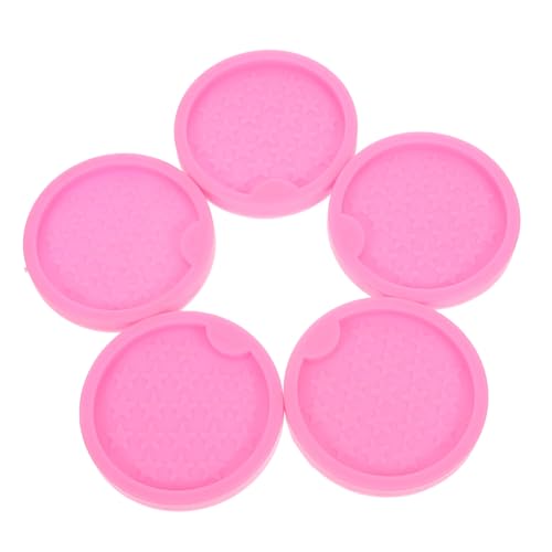 NUOBESTY 5 Stück Teiliges Silikon Untersetzer Form für Epoxidharz DIY Coaster Mold mit Antihaft Oberfläche Vielseitig Einsetzbar für Kunsthandwerk und Individuelle Tischdekoration von NUOBESTY