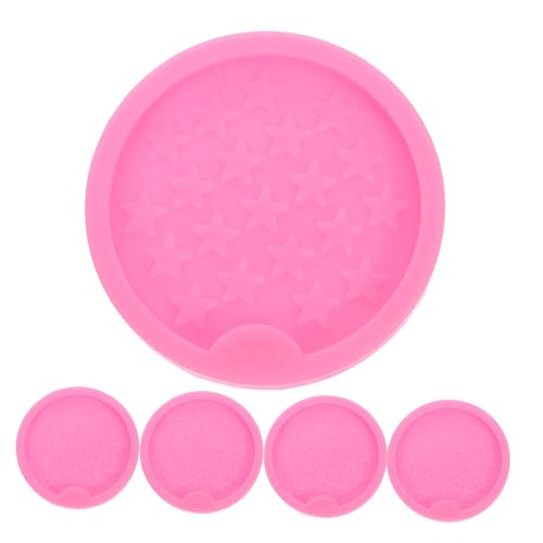 NUOBESTY 5 Stück Teiliges Silikon Untersetzer Formen für Epoxidharz Wiederverwendbare DIY Gießformen für Tassenunterlagen Handgefertigte Dekorationen Stabile und Professionelle Resin von NUOBESTY
