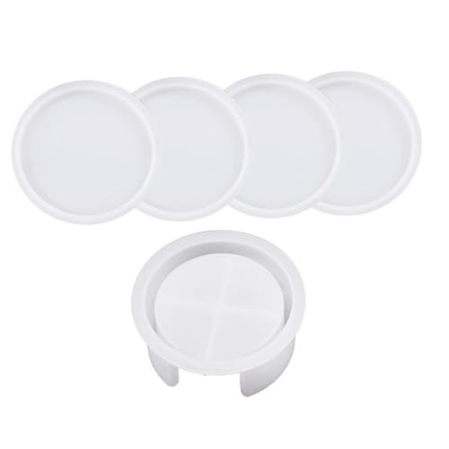 NUOBESTY 5 Teiliges Untersetzer Silikonform Kleine Harztablettform Harz Untersetzer Formen Set Runde Untersetzerform Epoxidharz Untersetzerformen Für Epoxidharz Silikon Epoxidformen von NUOBESTY