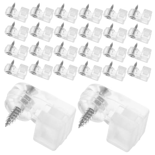 NUOBESTY 50 Stück Glashalter Clips für Schranktüren Transparente Spiegelhalterung mit Verstellbarem Winkel Einfache Montage Sichere Befestigung für Glas Bilderrahmen Vielseitig Einsetzbar von NUOBESTY