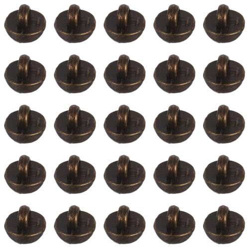 NUOBESTY 50 Stück Mini-Pilzknöpfe: 4 mm gewölbte runde Nähknöpfe – kleiner halbrunder Schaftverschluss für DIY-Puppenhemden, Blazer, Bastelprojekte – Nähzubehör von NUOBESTY