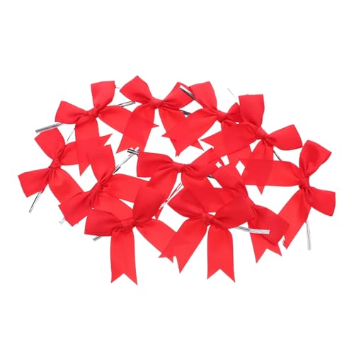 NUOBESTY 50 Stück Rote Handgefertigte Schleifen mit Draht zum Basteln Fertige Schleifen für Candy Packaging Dessert Kuchen-Dekoration für Geburtstage Hochzeiten Shower und Partyverzierungen von NUOBESTY