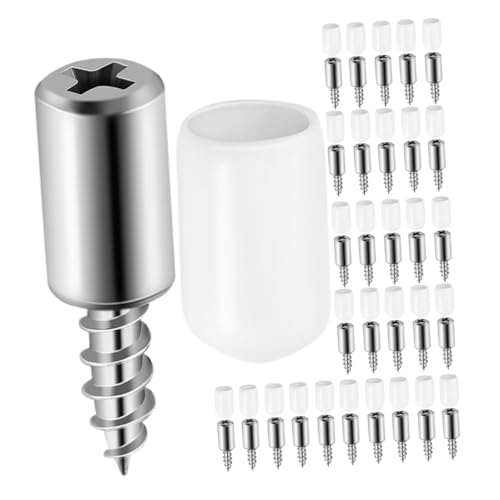 NUOBESTY 50 Stück Teiliges Selbstschneidende Trägerkopfschrauben mit Rutschfester Gummihülse Regalboden-Träger für Kleiderschrank und Schrank Stabile und Einfache Montage der von NUOBESTY