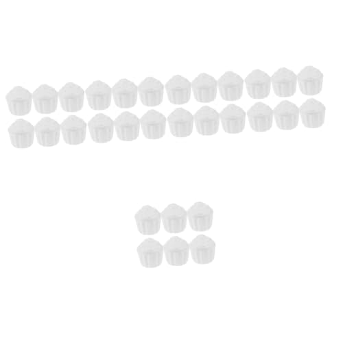 NUOBESTY 5sets Kuchen-Modell Obstschale Mit Deckel Essbar Förmchen Gefälscht Alufolie Kuchenbrett Attrappen Käsekuchen Servierschalen Mit Deckel Dessertbecher Mini-Tasse Weiß Schaum 6pcs*5 von NUOBESTY