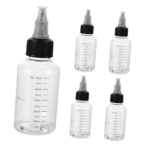 NUOBESTY 5stücke Kunststoff Quetschflasche Mit Düse Für Flüssigkeiten Transparente Farbbehälter Kleine Plastikflaschen Mit Düsenkappe Für Bastelbedarf Und Hobbyprojekte von NUOBESTY