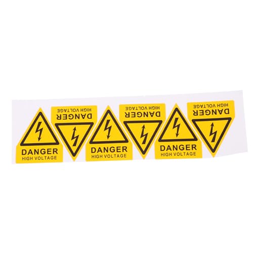 NUOBESTY 6 Stück Gefahr Mark Warnsignale Achtung Zeichen elektrisches Zeichen Hochspannungszeichen Schalttafelschild Spannungswarnschild Industrielles Warnschild Yellow von NUOBESTY
