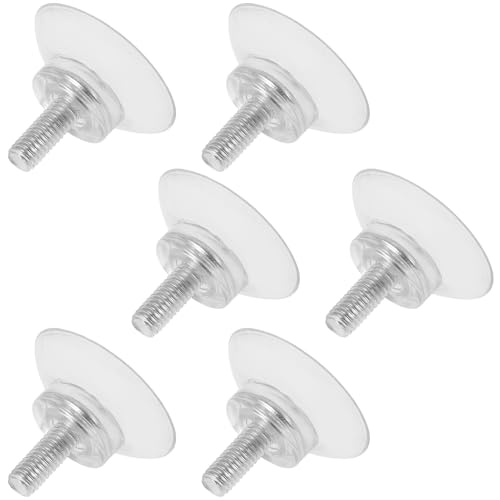 NUOBESTY 6 Stück PVC Saugnäpfe mit Schraube Starke Transparente Saugnapf Halterungen für Fenster Badezimmer und Autoscheiben Wiederverwendbar ohne Bohren von NUOBESTY