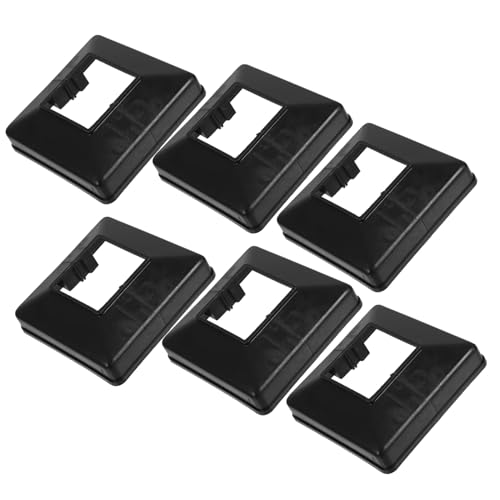 NUOBESTY 6 Stück Schwarze Pfostenabdeckung Quadratisch Kunststoff Post Wrap Vielseitig für Geländer Veranda Tischbeine Zaun Dekorative Sockelabdeckung und Verdeckender Pfostenrock von NUOBESTY
