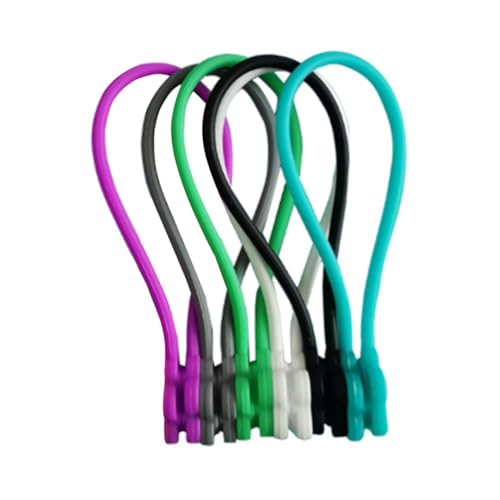 NUOBESTY 6 Stück Teiliges Magnet Silikon Kabelorganizer Ohrhörer Kabelhalter für Datenkabel Tangle Lösung für Arbeit Schule und Reisen Mischfarben von NUOBESTY