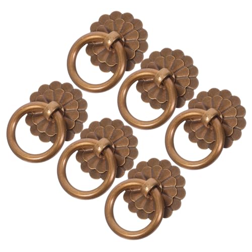 NUOBESTY 6 Stück Vintage Messing Ring Möbelgriffe Schubladenknöpfe Antik Stil Retro Schrankgriffe für Kommode Küche Kleiderschrank mit Schrauben Einfache Montage Passform NUOBESTY 6 Stück Vintage Messing Ring Möbelgriffe Schubladenknöpfe Antik Stil Retro Schrankgriffe für Kommode Küche Kleiderschrank mit Schrauben Einfache Montage Passform von NUOBESTY