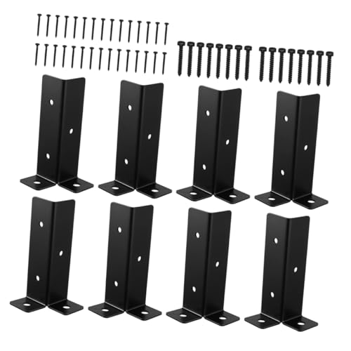 NUOBESTY 8 Sätze Robuste Eisenträger Pfostenhalterung für Terrassen Geländer und Holzzaun Sicherer Standsockel für Pergola und Pavillon Außenbereich Wetterfest und Belüftet von NUOBESTY