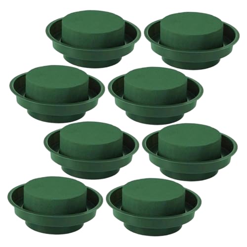 NUOBESTY 8 Stück Teiliges Blumensteckschaum Rund Nasssteckschaum für Hochzeiten Party DIY Blumenarrangements Stabile Grüne Steckschaum Schalen für Frische Floristik Dekoration von NUOBESTY