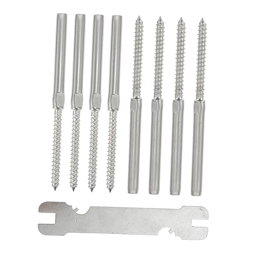 NUOBESTY 8 Stück Teiliges Stahlseil Lag Schrauben Rostfrei Korrosionsbeständig Für Diy Holzpfosten Kabelgeländer Outdoor Indoor Zubehör NUOBESTY 8 Stück Teiliges Stahlseil Lag Schrauben Rostfrei Korrosionsbeständig Für Diy Holzpfosten Kabelgeländer Outdoor Indoor Zubehör von NUOBESTY