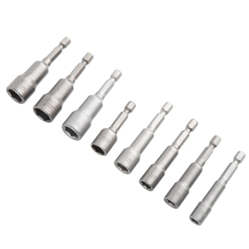 NUOBESTY 8 Stück Teiliges Stecknuss set mit Bithalter Vanadium Stahl Magnetische Bitaufnahme für Akkuschrauber Bohrmaschine und Ratschenkasten Vielseitig Einsetzbar Rostfrei von NUOBESTY