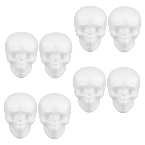 NUOBESTY 8stücke Schaumstoff-Totenkopf-Dekoration DIY-Halloween-schädel Zum Bemalen Und Basteln Leicht Und Sicher Als Hängeornament Oder Tischdekoration Geeignet von NUOBESTY