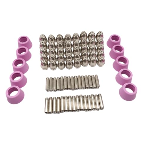 NUOBESTY 80 Stück Teiliges Plasma schneidbrenner zubehörset mit Hitzebeständigen Spitzen und Düsen für Plasmaschneider Kompatibel mit Cut Ähnlichen Modellen von NUOBESTY