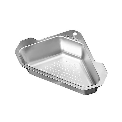 NUOBESTY Abtropfkorb Für Die Spüle Spüle Lebensmittelsieb Großes Spülkorbsieb Spülbeckensieb Spülbecken Abflusskorb Küchenspüle Filter Abtropfgestell Dreieckiger Spülenkorb von NUOBESTY