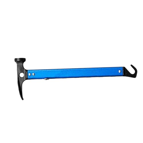 NUOBESTY Aluminium Legierung Zelt hammer Blau Leichtes Campinghammer mit Heringzieher für Zeltpflöcke und Zeltnägel Robustes Outdoor Werkzeug für Camping und Sonnensegel Kompakt und von NUOBESTY