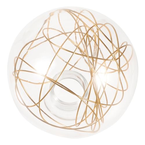 NUOBESTY Aluminiumdrahtlampenabdeckung Ersatzlampenschirme Led Schatten Globe Pendant Light Kugellampe Leuchte Leichte Globen Hängend Lampenschatten Glas Golden von NUOBESTY
