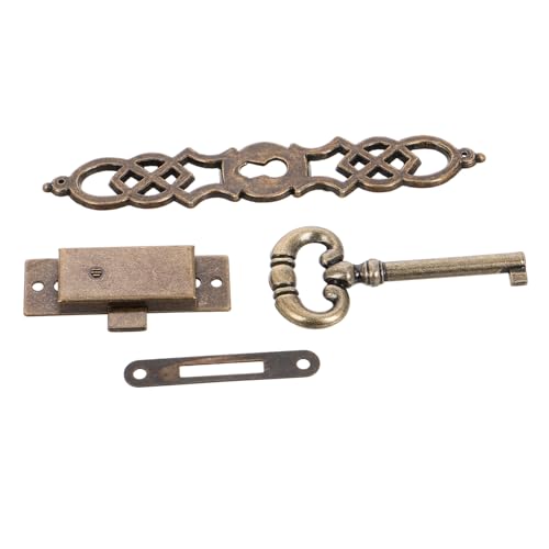 NUOBESTY Antike Tür Standuhr Aus Metall Mit Zylinder Mechanischem Schloss Schlüssel Für Selbstgemacht Scharniere Schließzylinder Vintage Stil Vielseitig Einsetzbar von NUOBESTY